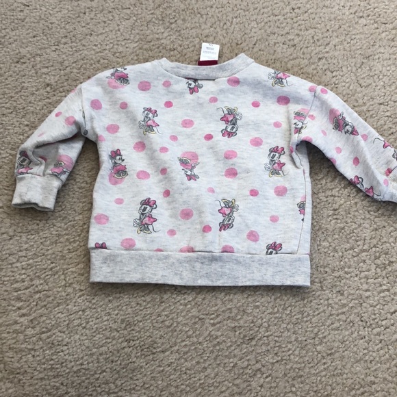 Baby Girl Gray Minnie Mouse Sweatshirt - Size 12M - Picture 4 of 4